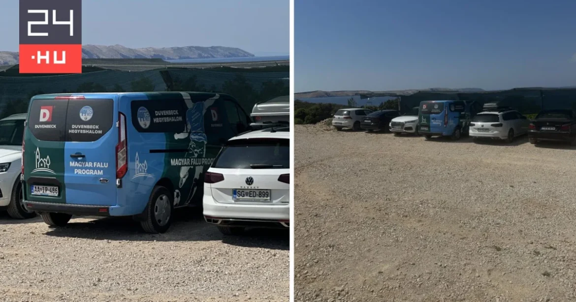 A falubusz az egyik pag-szigeti strandnál parkolt az amatőr focicsapattal